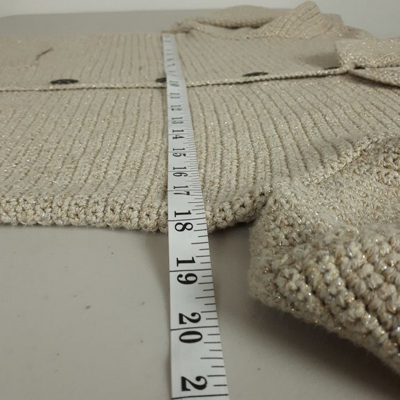 Spanner Beige Metallic Knit Sweater Blazer - Picture 4 of 15